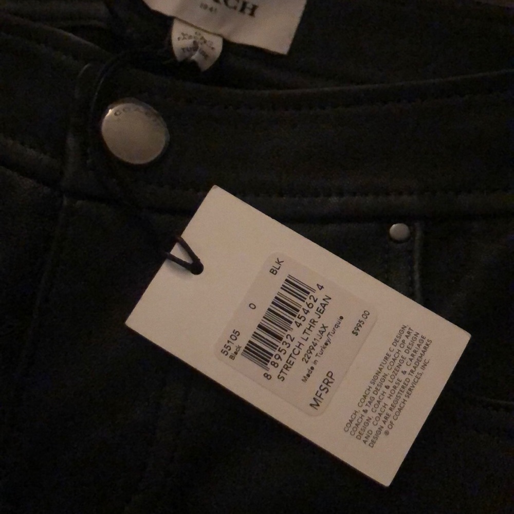 Coach Leather stretch skinny jeans! - Picture 4 of 5